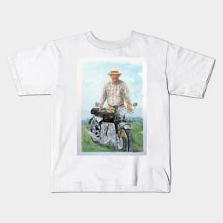 This is a watercolour painting from a photo of a good friend with his HRD Vincent Kids T-Shirt